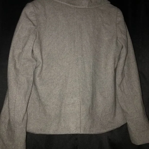 Merona Gray Pea Coat Timeless Elegance - Picture 5 of 5